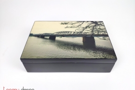 Rectangular box with the picture of Truong Tien Bridge 23*16*H6cm